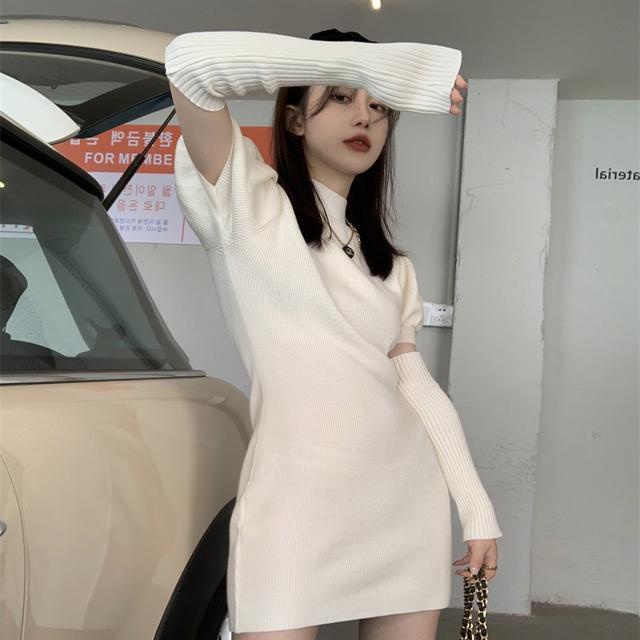 Đầm len cổ cao thời trang nữ thanh lịch