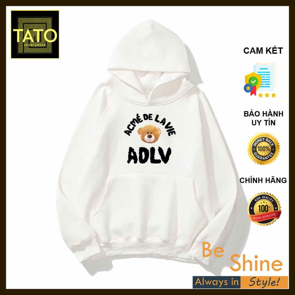 ÁO HOODIE có mũ ADLV - Áo Nỉ Bông dài tay Unisex Form Rộng Thời Trang Cá Tính - TATO Unisex Clothing