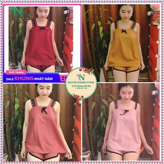 Đồ bộ ngắn kate lụa freesize dưới 60kg