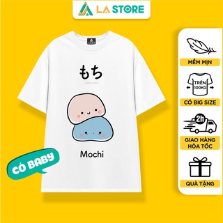 Áo Thun Trắng Nam Nữ Bánh Mochi Nhật Kawaii Có Size Baby | LẠ STORE