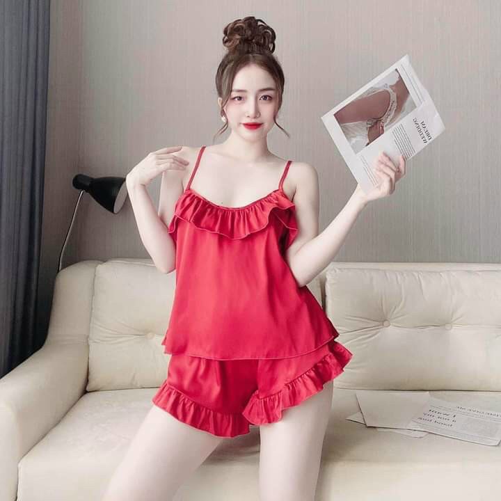 ❤️Giá sỉ❤️❤️Đồ ngủ phối bèo dễ thương 💥💥Đồ ngủ sexy 2 dây, bèo cổ, bèo lai quần siêu xinh. | BigBuy360 - bigbuy360.vn