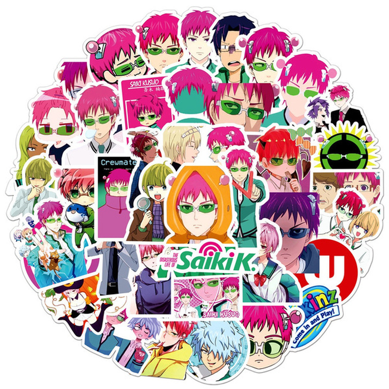 Z&M❀Saiki Kusuo-Series Dán❀50 Cái / Bộ Nhật Bản Anime Dán Chống Thấm Nước Cho Đồ Chơi