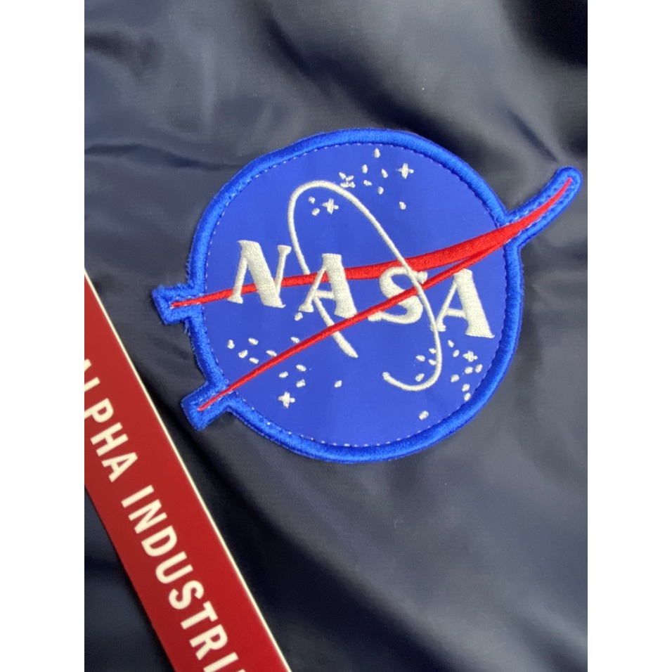 * Áo khoác pilot - Ma1 thêu logo cơ quan hàng không vũ trụ Nasa- hàng chính hãng Alpha industries