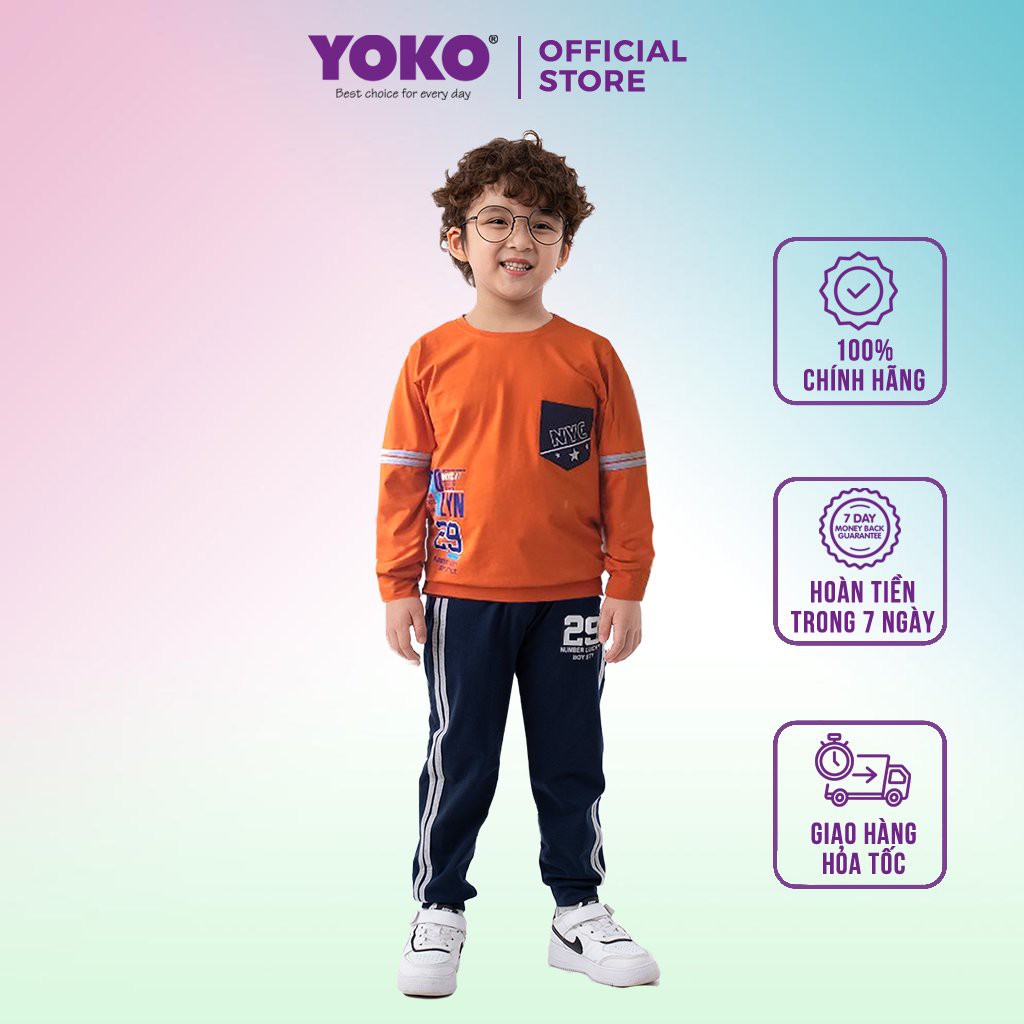 Bộ Quần Áo Thun Dài Tay Bé Trai (1-5 Tuổi) YOKO KID'S FASHION 20406T