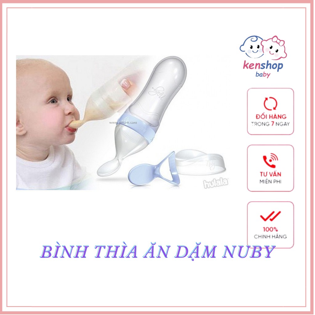 Bình thìa ăn bột Silicone, 2 bước hoàn toàn mới dung tích 90ml. Bình ăn dặm cho bé