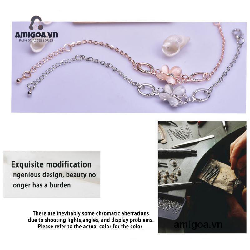 Vòng Tay Mạ Vàng Hồng Đính Hoa Và Bướm Phong Cách Hàn Quốc Đơn Giản Cho Nữ