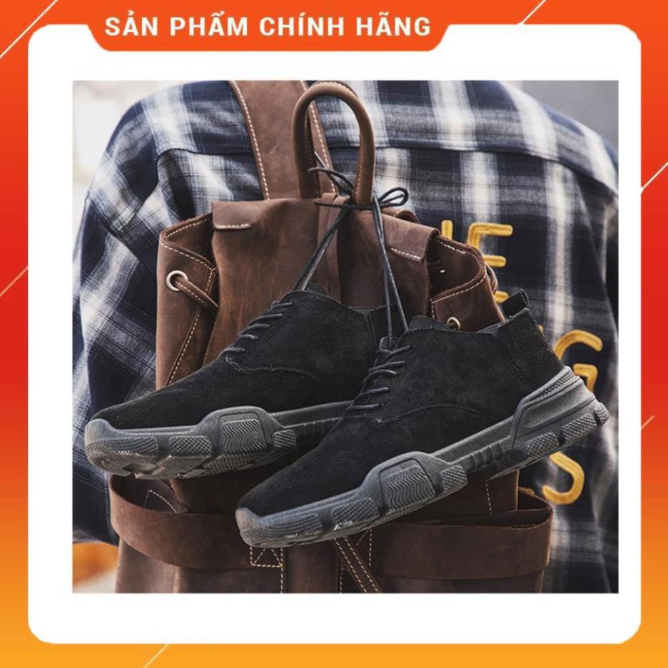 ⚡RẺ VÔ ĐỊCH⚡ Giày nam da lộn cao cổ, giày boot nam buộc dây phong cách Hàn Quốc hàng chuẩn xịn -ah22
