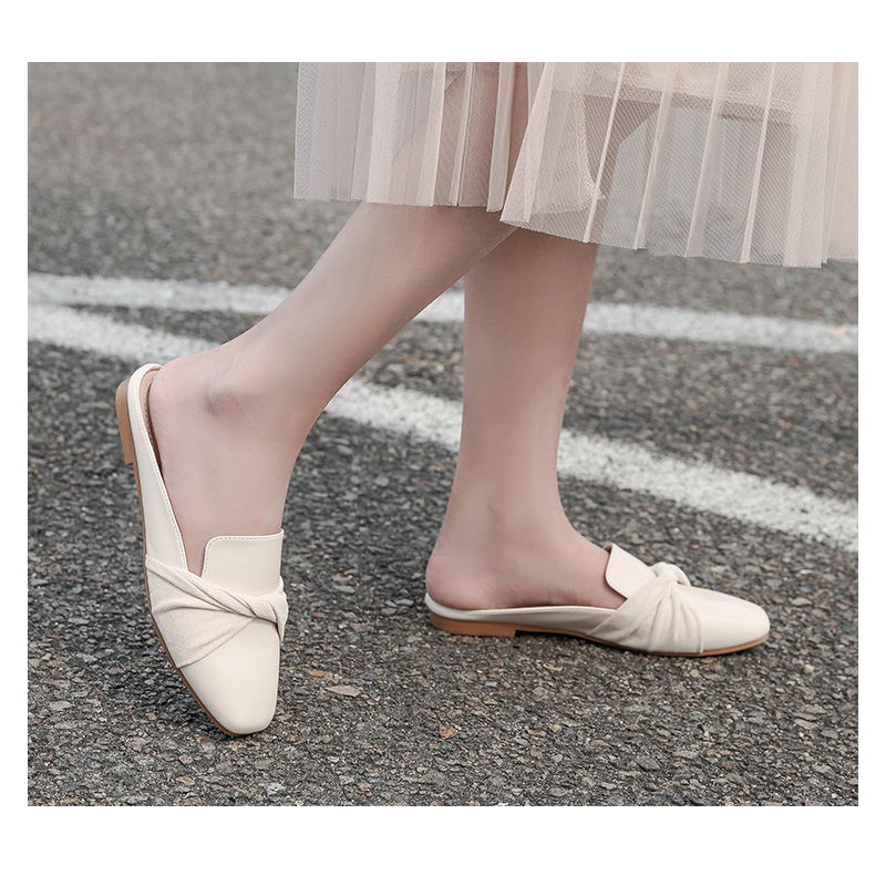 Giày Bít Ngón Đế Bằng Mũi Vuông Thời Trang Thiết Thực Cho Phụ Nữ Mang Thai