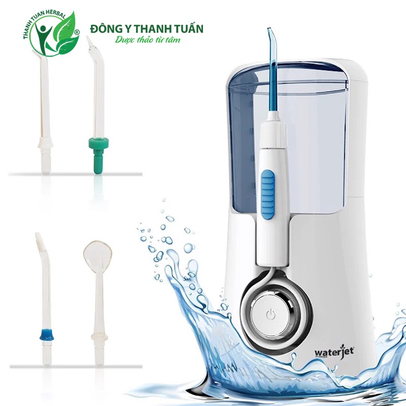 Máy tăm nước gia đình Waterjet Slim dung tích 600ml - Tặng nước súc miệng thơm miệng Thanh Hương Plus không Cồn 9