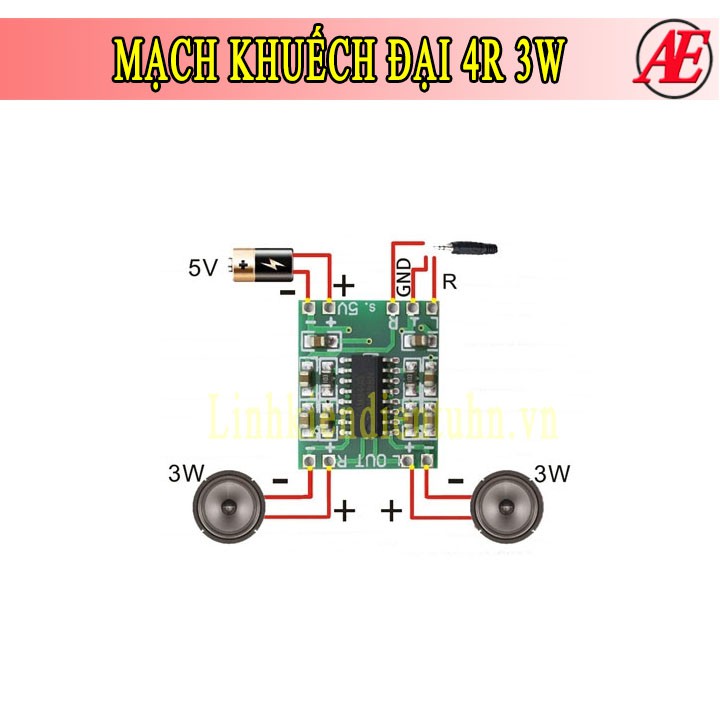 Combo Mạch loa táo + 2 Loa 4R3W