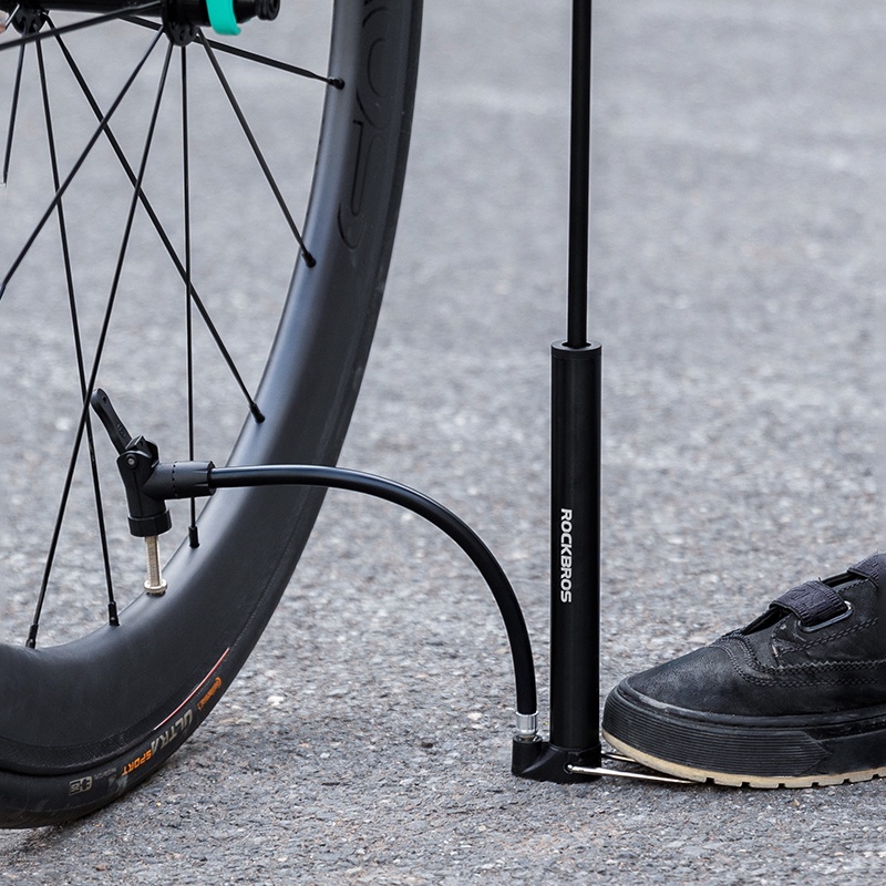 Bơm Xe Đạp Áp Suất Cao 120PSI Bằng Hợp Kim Nhôm Xoay 90 Độ ROCKBROS