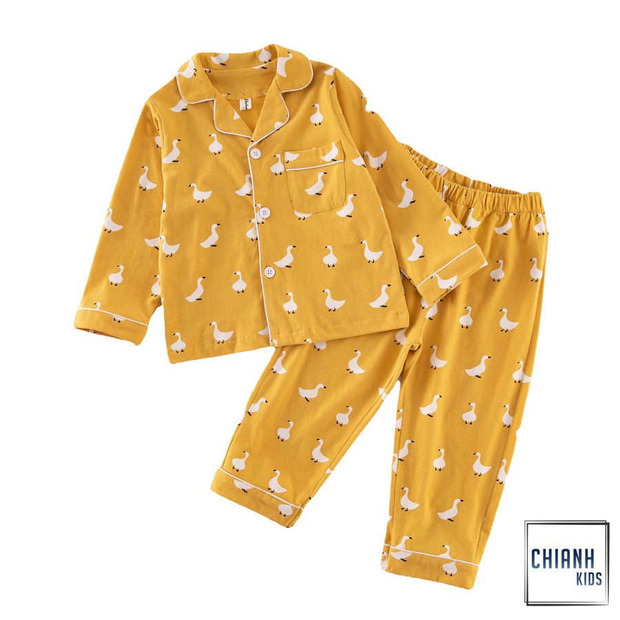 💖Bộ Pyjama cho bé💖 Bộ ngủ họa tiết dễ thương bé trai, bé gái từ 7-16kg, chất liệu thô đũi