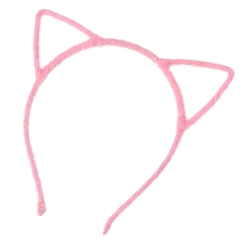 Băng Đô Tai Mèo Bằng Vải Bông Co Giãn Màu Trơn Họa Tiết Da Báo Dễ Thương Dành Cho Bạn Nữ