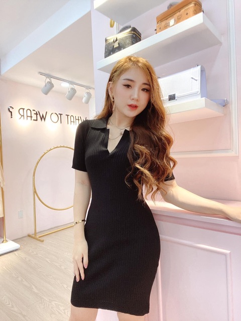 Váy đầm len cổ bẻ dáng ôm hot hit (347-3#) & (3008-1#) | BigBuy360 - bigbuy360.vn