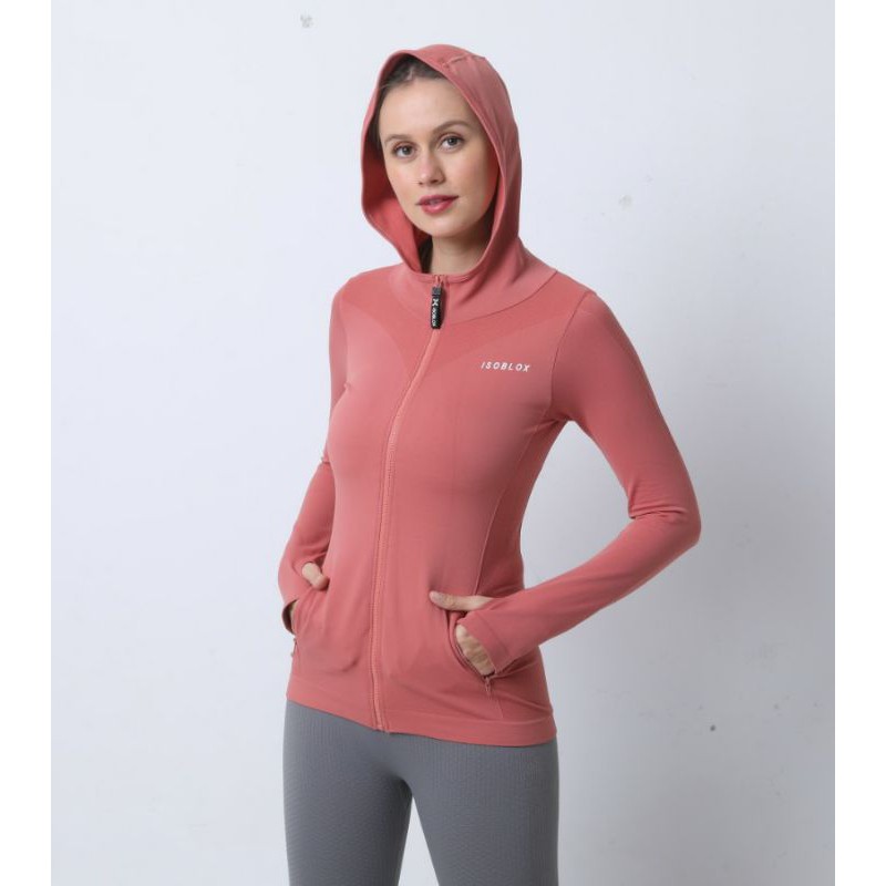 Áo Khoác Thể Thao Nữ Ôm Body V21. Size S M L XL. Có 2 Túi Ngoài Dây Kéo. Mẫu Mới 2021