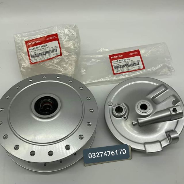 Bộ bát má phanh đùm moay ơ trước xe DREAM,  WAVE Alpha zin