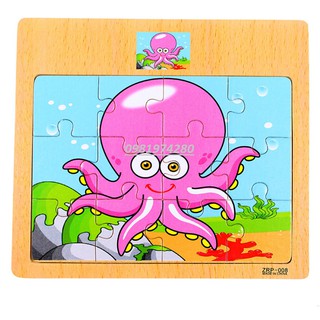 Set 4 ghép hình puzzle 12 mảnh SINH VẬT BIỂN