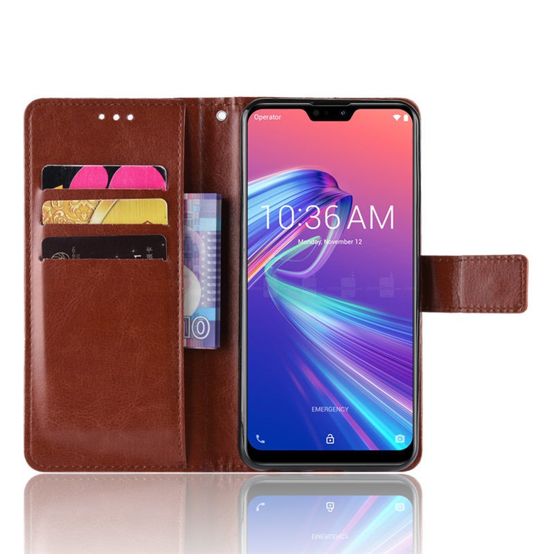 Bao Da Điện Thoại Nắp Gập Cài Khóa Có Ngăn Đựng Thẻ Cho ASUS Zenfone Max Pro M2 4 Max Pro 5 5Z Live L1