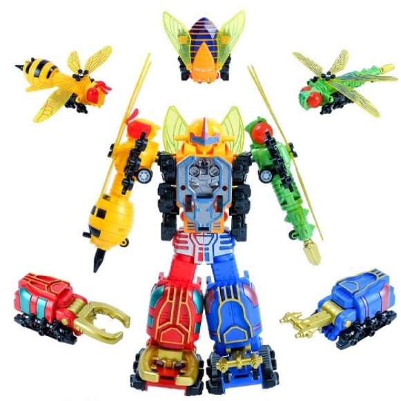 Vỉ 6 bộ siêu thú côn trùng biến hình robot