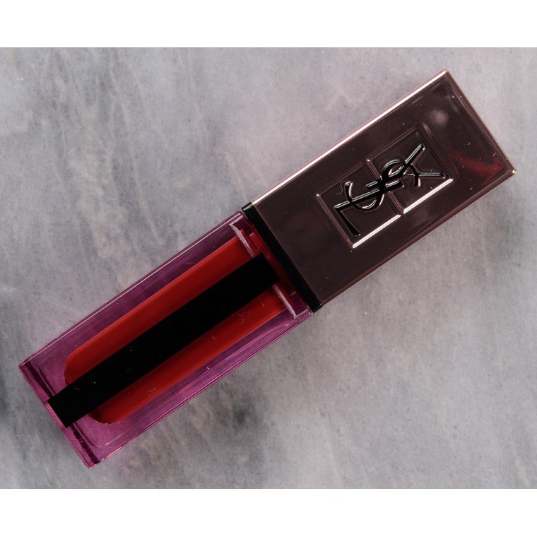 (ĐỎ RƯỢU) SON YSL 204 WATER STAIN GLOW PRIVATE CARMINE