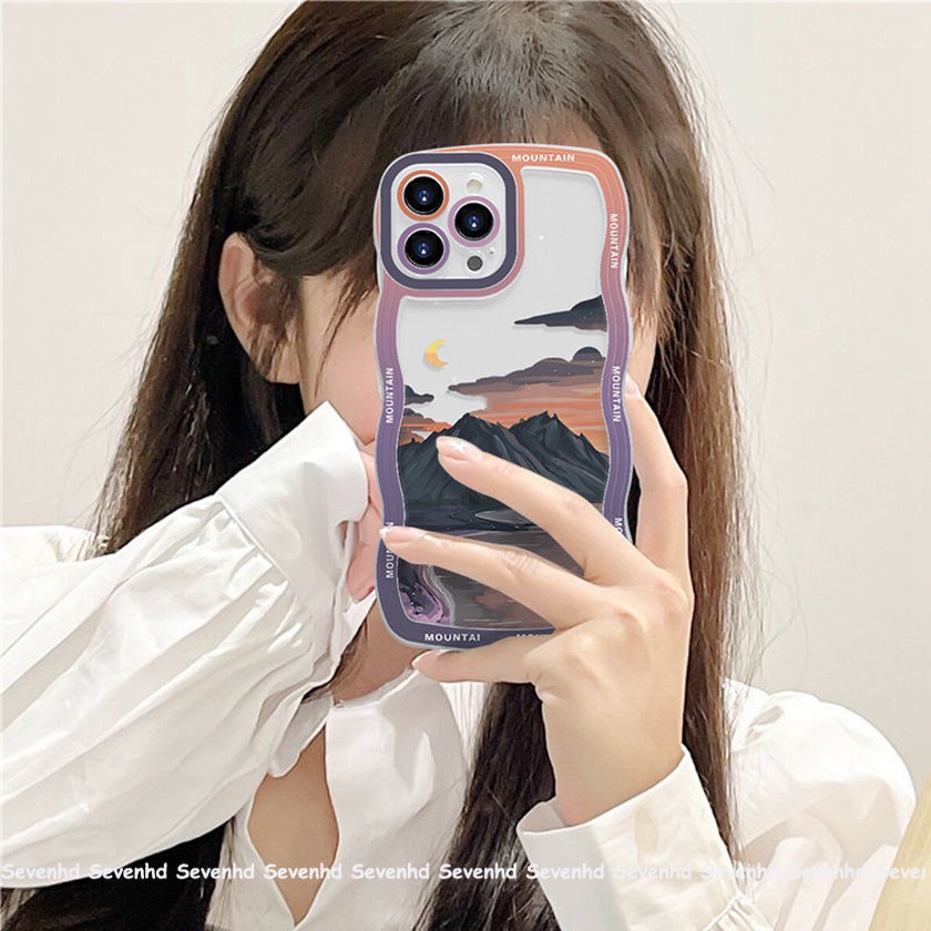 Ốp Điện Thoại Mềm Họa Tiết Phong Cảnh Cho iPhone 14 13 12 11 Pro Max Xs Max Xr X 7 8