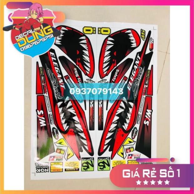 Tem xe elegant 2018 cá mập đỏ đen