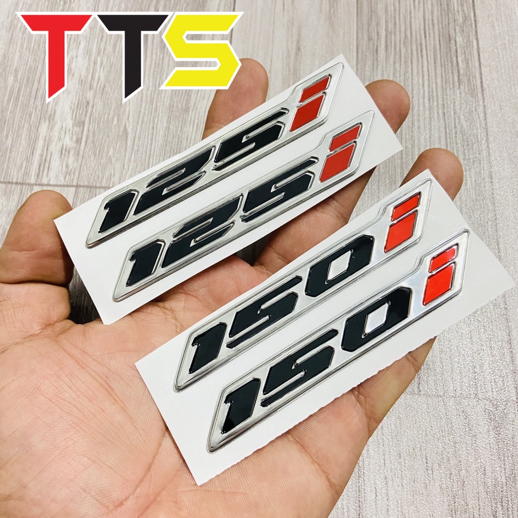 Một cặt tem 125i, 150i thái lan chất liệu nhựa cứng dán trang trí xe máy siêu nổi bật