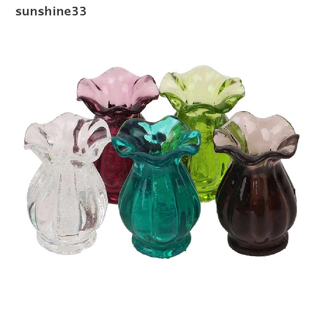 SU Dollhouse Miniatures 1:12 Mini Ceramic Pot DIY Ceramic Ornament Decora vase n