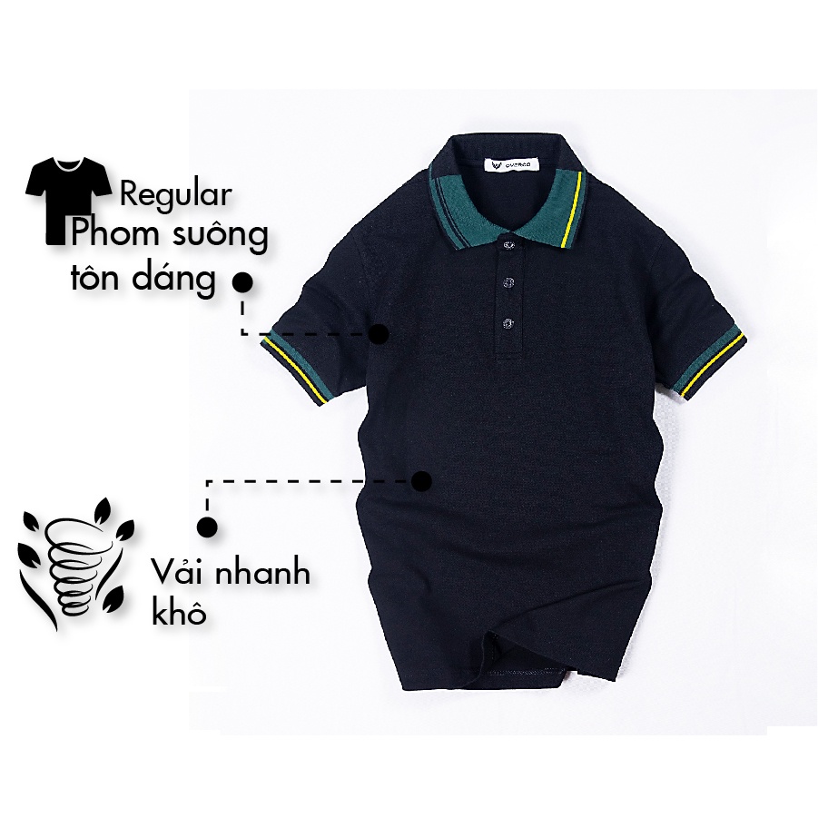 Áo Thun Nam Polo Phối Bo OVERCO Cao Cấp Chất Vải Cá Sấu Mềm Mịn Thoáng Mát