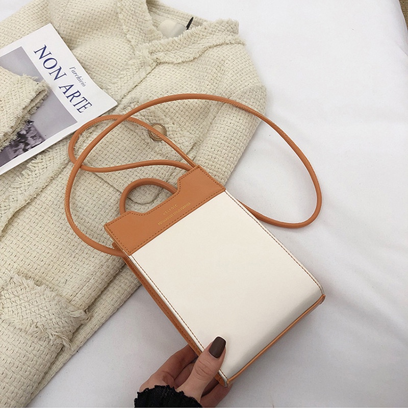 Túi Đeo Vai Hình Vuông Cỡ Nhỏ Màu Sắc Tương Phản Thời Trang Cho Nữ