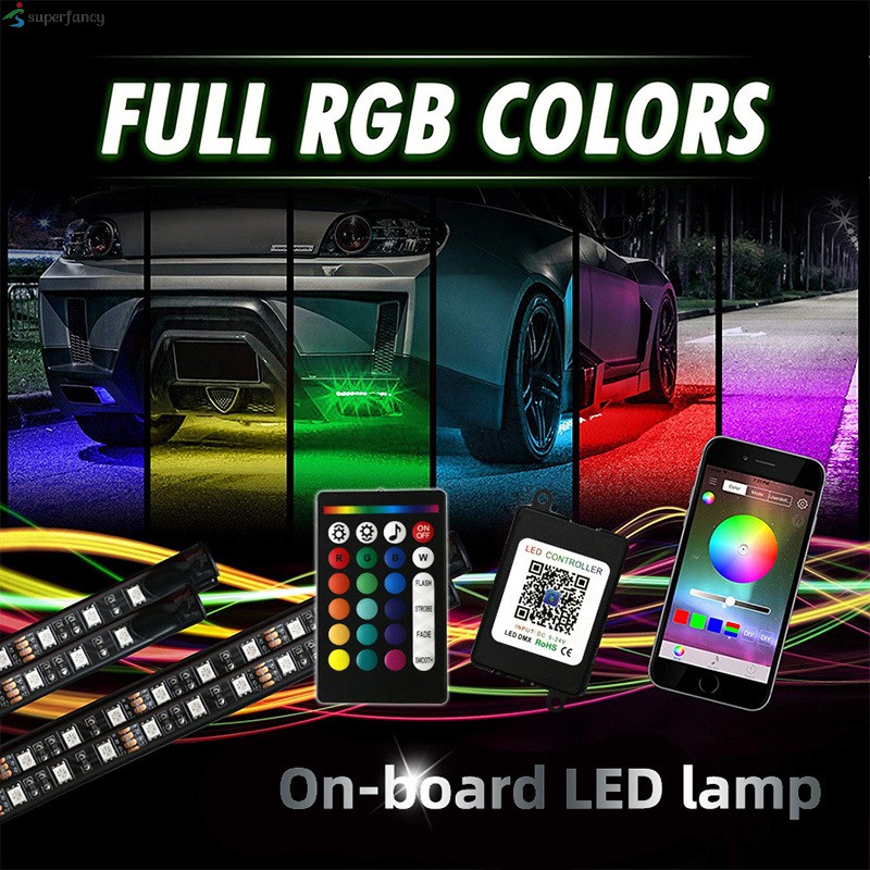 Bộ Dây Đèn Led Rgb 24 Nút Điều Khiển Từ Xa Cho Xe Ô Tô