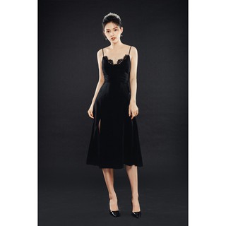 Đầm xòe 2 dây phối ren - 20Again