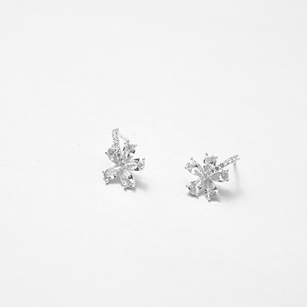 Bông tai bạc ATJ9083 , hoa tai nữ hình hoa đá Stone flower shape ANTA Jewelry