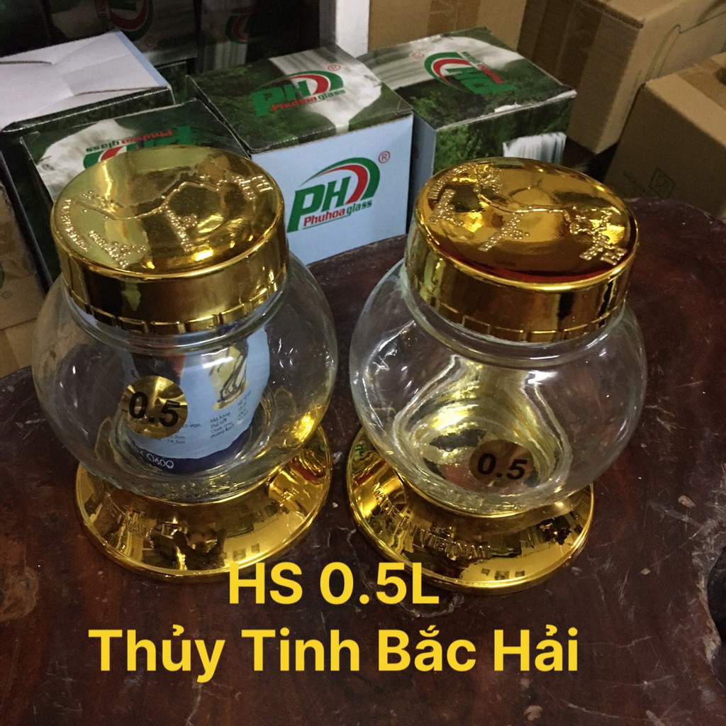 Bình Thủy Tinh Ngâm Rượu SX Tại Việt Nam HS-0.5 Lít - Thủy Tinh Bắc Hải
