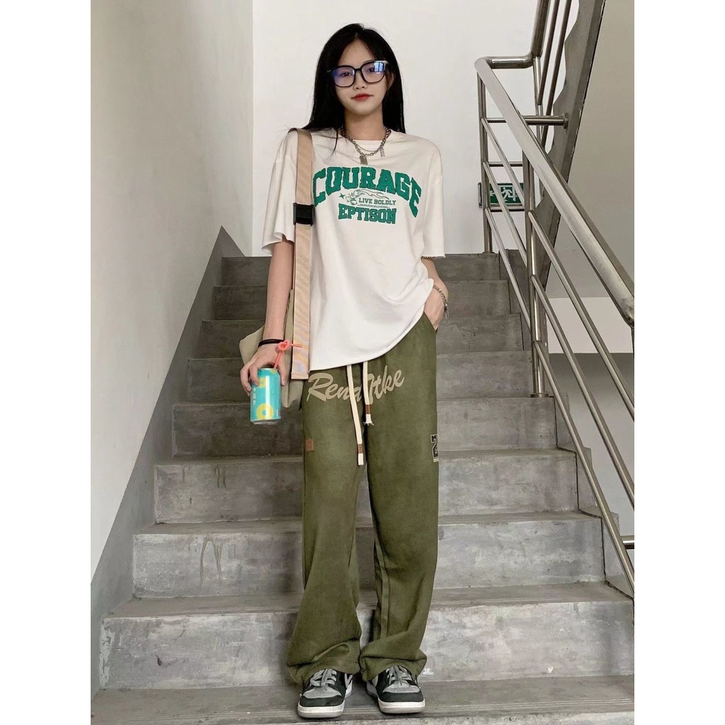 Quần Thể Thao Ống Rộng Phong Cách Đường Phố Mỹ Hàng Mới Dành Cho Nam Và Nữ