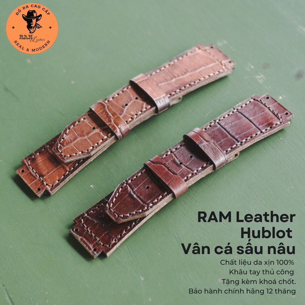 Dây đeo cho đồng hồ Hublot màu nâu - RAM Leather