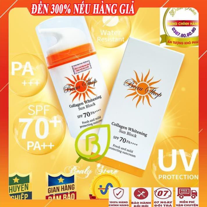 [FreeShip - GIÁ SẬP SÀN] Kem chống nắng cho da dầu, da mụn bổ sung collagen/Kem chống nắng tốt beau shop