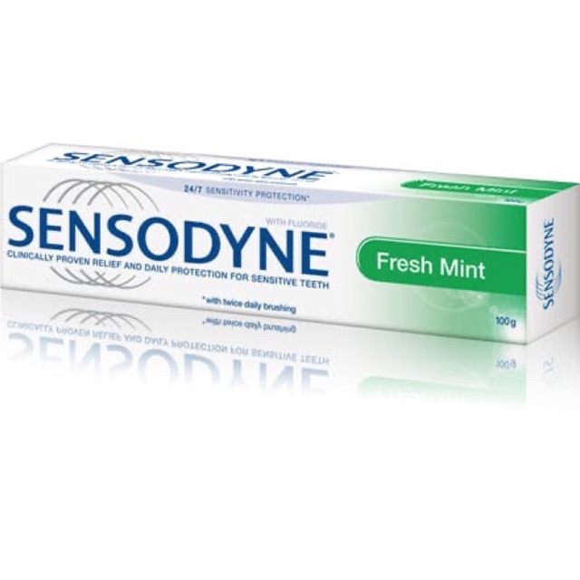 Kem đánh răng Sensodyne Fresh Mint – Bạc hà thơm mát - Giúp giảm ê buốt 24/7