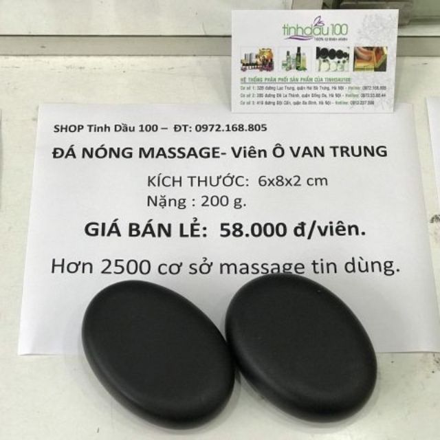 Đá nóng massage body, đá matxa cho Spa, đã được kiểm định. Viên ovan trung 6x8x2cm. Bảo hành 01 năm Tinh Dầu 100 Shop