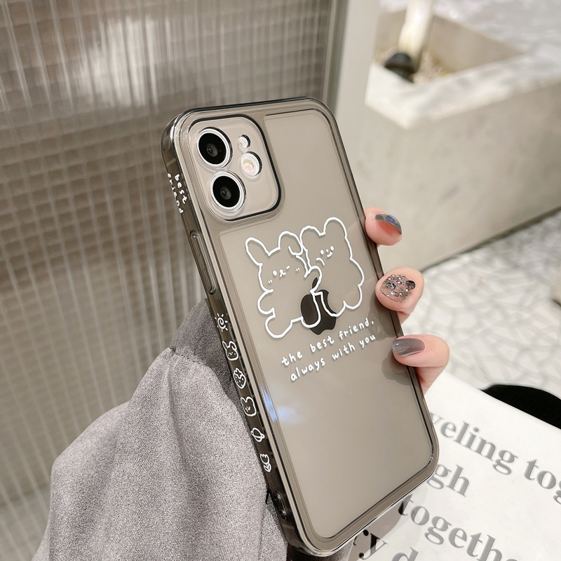 Ốp điện thoại TPU in hình thỏ cho iPhone 11 Pro Max X Xr Xs Max 7 8 Plus Se 2020 12 pro max 12 mini | BigBuy360 - bigbuy360.vn