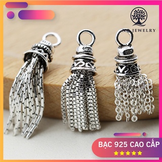 Charm bạc chuông tua rua treo