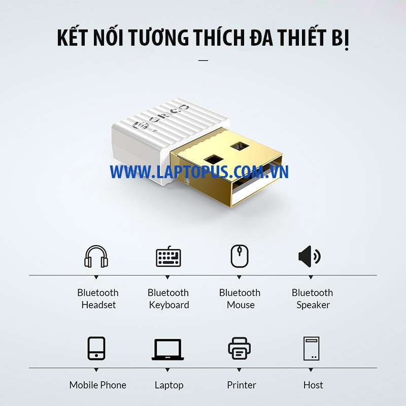 USB Bluetooth 5.0 ORICO BTA 508 Hỗ trợ máy tính kết nối Bluetooth với Thiết bị khác