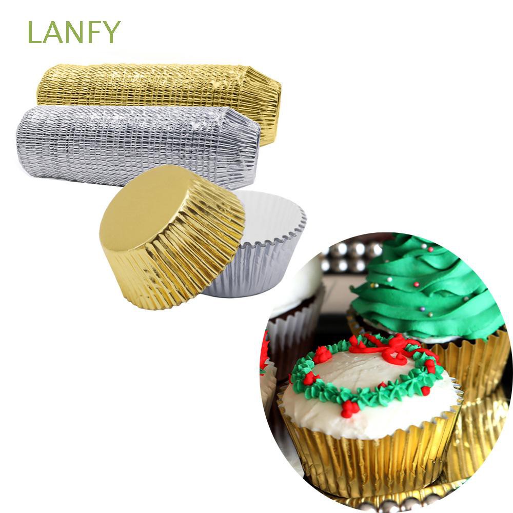 100 Cốc Giấy Bạc Làm Bánh Cupcake Tiện Lợi