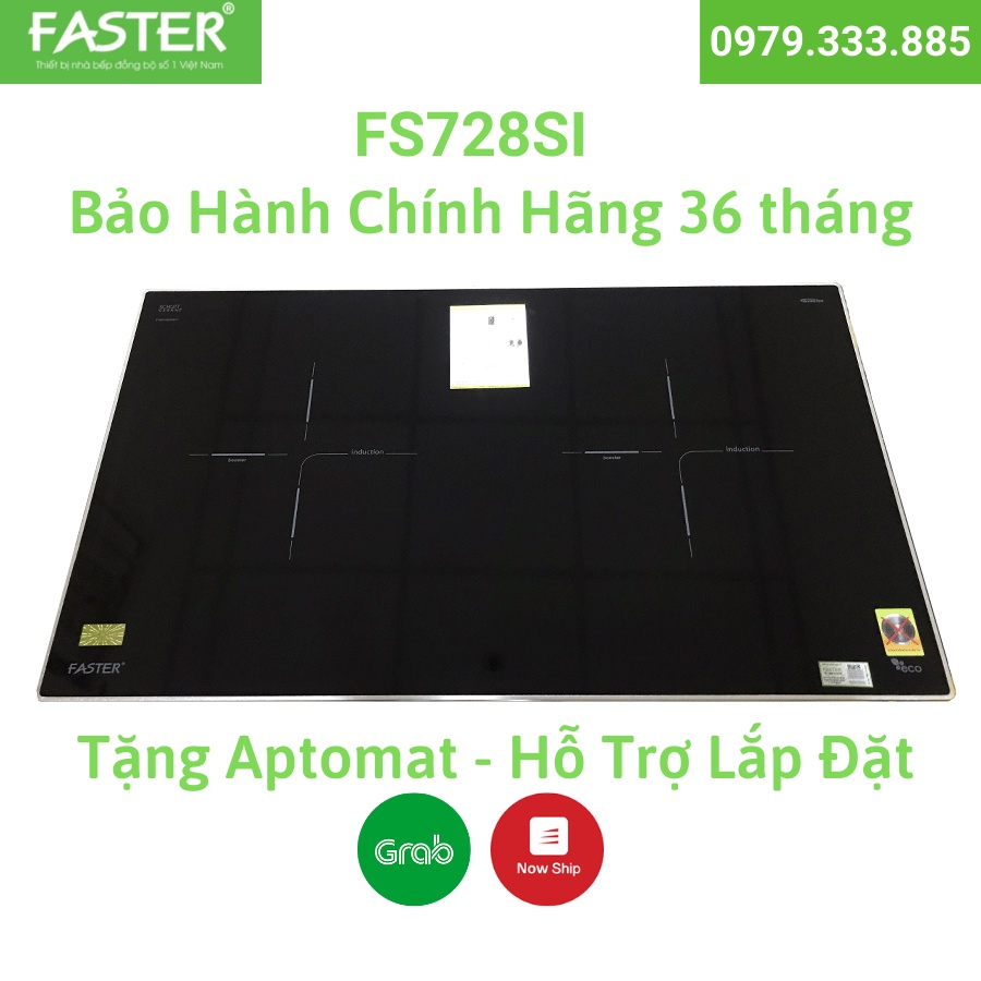 Bếp Đôi Từ Faster FS 728SI Kính Schott Ceran Đức, bếp từ faster fs728si, inverter tiết kiệm điện, cảm ứng chống tràn