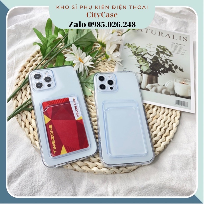 Ốp iPhone silicon có khe đựng thẻ 6/6s/7/8/6 Plus/6s Plus/7 Plus/8 Plus/X/Xs/Xs Max/11/12/13/14/Pro/ProMax/Plus/Prm