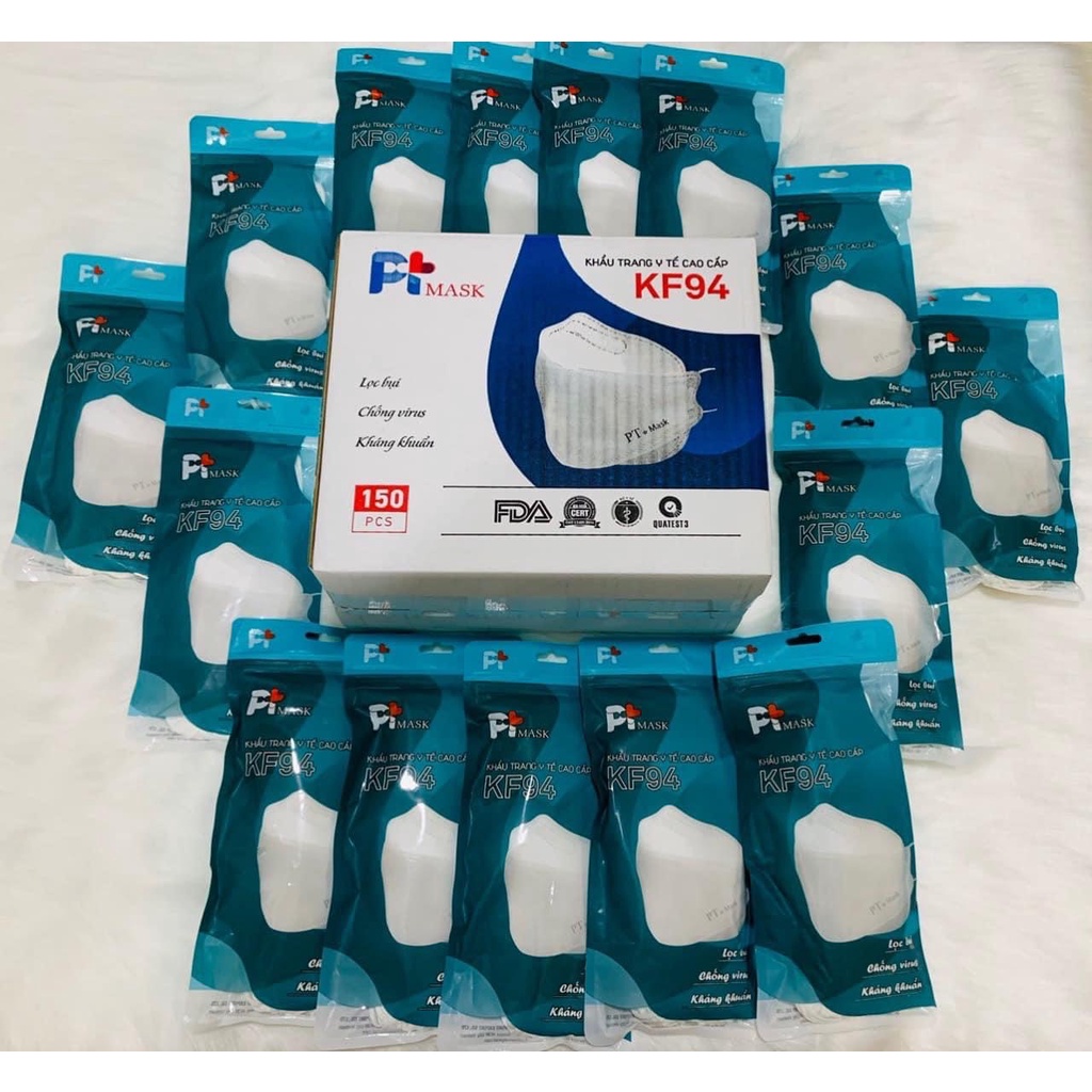 [Khuyến Mãi Sốc] Khẩu trang 3D KF94 Hàn Quốc chống bụi mịn và kháng khuẩn - set 10 cái