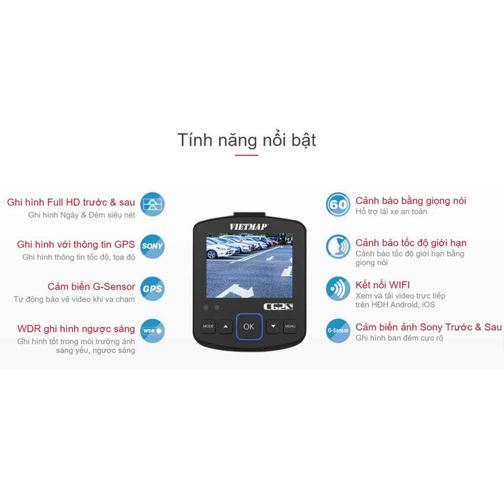 VIETMAP C62S Thẻ 32GB Camera Hành Trình Ô tô Ghi Hình Trước Sau HÀNG CHÍNH HÃNG | BigBuy360 - bigbuy360.vn
