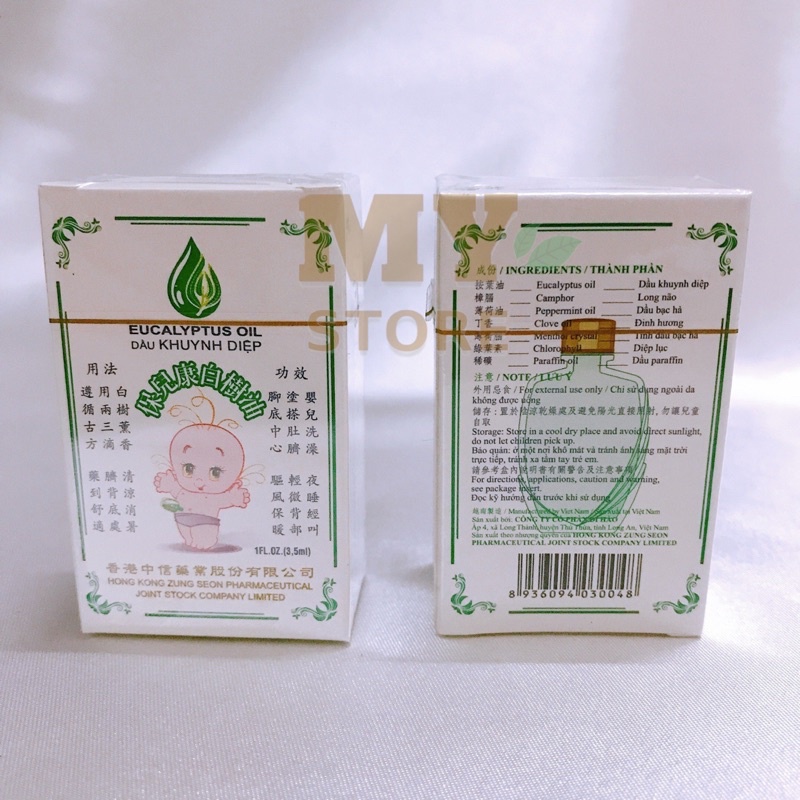 (Chính Hãng) Dầu Khuynh Diệp Hồng Kông Eucalyptus Oil 3,5ml