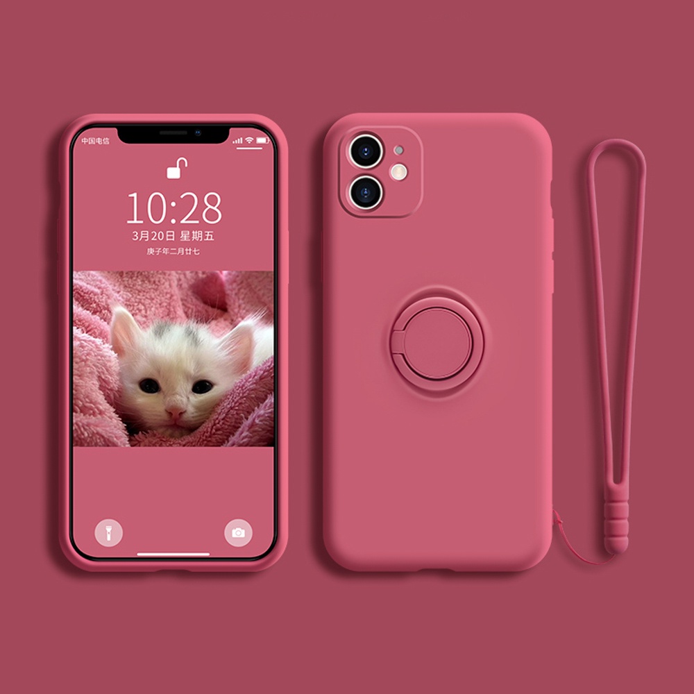 Ốp Điện Thoại Nhiều Màu Sang Trọng Có Dây Đeo Tay Cho iPhone 11 12 13 Pro Max XR X XS Max 6 6s 7 8 Plus SE