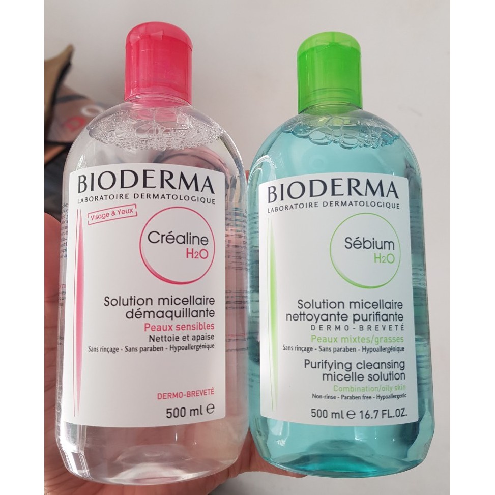 Nước Tẩy Trang Bioderma H2O Pháp (100ml ~ 500ml) Giúp Da Sáng Mịn Date Mới